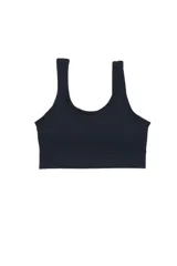 Bralette deportivo color ladrillo, de tejido acanalado.