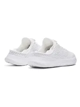 Zapatillas deportivas Under Armour modelo SlipSpeed Trainer, color blanco, unisex. Diseño slip-on con ajuste BOA y capellada perforada para mayor ventilación. Ideales para entrenamiento y uso diario.