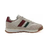 Championes Panama Jack color beige con detalles en verde y bordó.