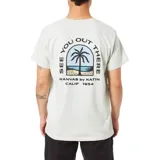 Remera verde agua con estampa en el pecho de una palmera y el texto "KANVAS by KATIN".
