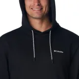 Buzo hoodie negro de Columbia, con cordones ajustables blancos y logo de la marca en el pecho. Tiene bolsillo tipo canguro y puños y cintura acanalados.