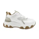 Championes deportivos casuales American Sport modelo Alden, color blanco con detalles en beige y suela marrón.