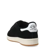 Championes urbanos negros con detalles en blanco, suela color crema y logo en el lateral.