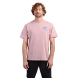 Remera de manga corta color rosa pálido con cuello redondo y un pequeño logo circular de O'Neill estampado en el pecho.