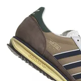 Championes Adidas SL72 color marrón con detalles en azul marino, blanco y verde.