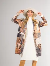Tapado italiano de leopardo, talle único.