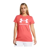 Remera deportiva Under Armour color fucsia con logo blanco estampado en el frente.