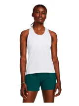 Musculosa deportiva blanca de mujer, ideal para running, con tejido transpirable y diseño ligero.