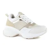 Championes Korium Akira color blanco y dorado con suela chunky.