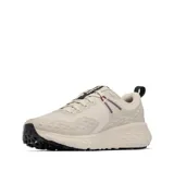 Championes de senderismo Columbia Konos TRS para hombre, color beige con detalles en negro y rojo. Capellada de malla técnica con superposiciones sin costuras, sistema Navic Fit para sujeción en el mediopié, entresuela Techlite+ con almohadillas de desviación y suela Adapt Trax para tracción en superficies secas y mojadas.