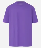 Remera relaxed de algodón con efecto grueso, color azul marino, cuello redondo y manga corta.