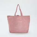 Bolso shopper de playa extragrande color rosa, de algodón.