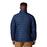 Campera puffer Columbia Powder Lite II, color verde oliva en la parte superior y verde claro en la parte inferior. Con cierre frontal, cuello alto, bolsillos laterales con cierre y logo de la marca bordado en el pecho.