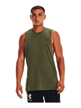 Musculosa blanca de algodón con logo Under Armour estampado en el pecho.