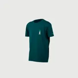 Remera verde oscuro con estampado de un faro en el pecho.