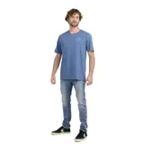 Remera azul de manga corta con logo de la marca O'Neill estampado en el pecho.