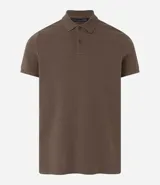 Remera polo de hombre, corte slim, color gris claro, confeccionada en tejido de media malla acanalada de algodón.