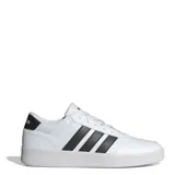 Championes urbanos Adidas Breaknet 3.0, color blanco con detalles en negro, con las tres tiras características de la marca en los laterales y suela blanca.
