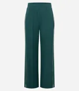 Pantalón largo de vestir color verde esmeralda, de corte recto y cintura elástica.