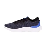 Championes Under Armour Mojo 2 de mujer, color azul marino con detalles en negro y azul eléctrico, ideales para running.
