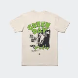 Remera blanca de algodón con estampado del logo de Green Day.
