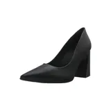 Zapato de tacón Piccadilly color negro, con punta fina y tacón geométrico.