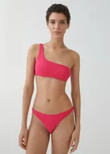 Braga de bikini fucsia con tejido texturizado y forro interior.