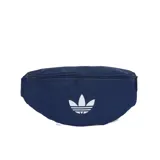 Riñonera azul marino con logo Adidas blanco estampado en el frente.