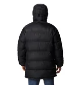 Campera Columbia Pike Lake Parka para hombre, color negro, con capucha ajustable, cierre frontal completo, bolsillos laterales con cierre y puños ajustables. Cuenta con tecnología termorreflectante Omni-Heat™ y aislamiento de poliéster reciclado.