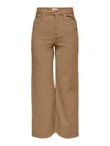 Pantalón de pana color marrón claro, de corte recto y tiro alto.