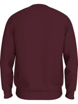 Buzo color borgoña de Tommy Hilfiger, de corte clásico, cuello redondo y logo bordado en el pecho.