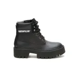Bota Caterpillar Colorado Max de cuero negro, con cordones y plataforma de 6 cm.