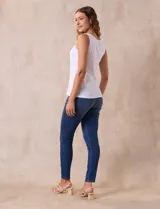 Musculosa blanca de algodón, marca Ruby Rd.