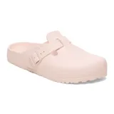 Zueco Birkenstock Boston EVA color rosa claro, con plantilla anatómica y hebilla ajustable.