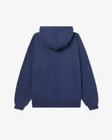 Buzo hoodie azul marino con logo Obey bordado en el pecho.