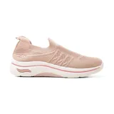 Championes deportivos American Sport color rosa, tipo slip-on, con capellada de tejido de punto y suela blanca con detalles en rosa.