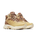 Botas de senderismo Merrell Speed Strike 2, color marrón claro con detalles en marrón oscuro y beige. Fabricadas en cuero y gamuza impermeables, con suela de goma adherente y cordones de tela.