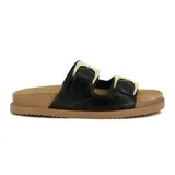 Sandalias Ramarim color marrón con dos tiras anchas ajustables con hebillas doradas.