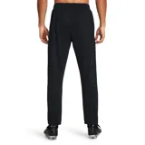 Pantalón deportivo gris de corte recto, con cintura elástica ajustable y logo de la marca en color blanco.