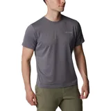 Remera deportiva Columbia Hike Crew color borgoña, de corte clásico y manga corta, con logo estampado en el pecho. Confeccionada en poliéster con tecnología Omni-Wick para absorción de la humedad y control de olores.