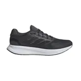 Championes de running Adidas Runfalcon 5, color gris oscuro con detalles en negro y blanco. Cuentan con tecnología Cloudfoam para mayor amortiguación y comodidad.