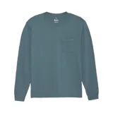 Remera celeste de manga larga con bolsillo en el pecho.