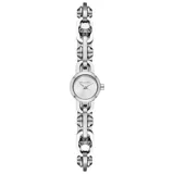 Reloj Michael Kors modelo MK Astor Link de 14 mm para mujer, con caja y pulsera de acero inoxidable color plateado, y esfera plateada con efecto rayos de sol.