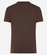 Remera básica de media malla color blanco, con cuello redondo y mangas cortas.