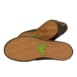 Championes de lona color marrón oscuro, con suela de goma y logo lateral.