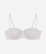 Soutien sin breteles color piel, con copa hueca y tirantes desmontables.