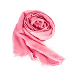 Pashmina fucsia de poliéster con flecos en los extremos.