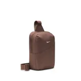 Bolso bandolera Nike Aura color chocolate con logo blanco estampado.