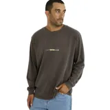 Remera de manga larga color marrón con cuello redondo y logo estampado en el pecho.