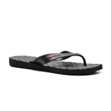 Ojotas Havaianas Track Waves de goma color negro con logo en relieve color fucsia.